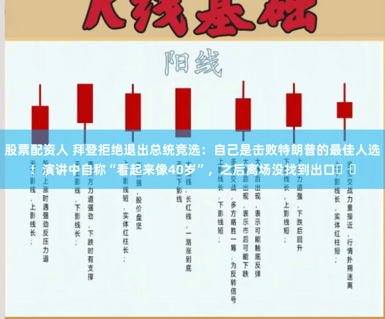 股票配资人 拜登拒绝退出总统竞选：自己是击败特朗普的最佳人选！演讲中自称“看起来像40岁”，之后离场没找到出口⋯⋯